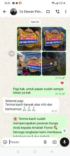 Testimonial Papan Bunga Pernikahan ciparahu